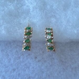 Emerald Cubic Zirconia Hoop Earrings